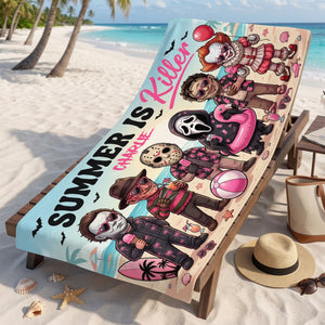 Scary Summer Beach Towel - Personalized Spooky Vacation Gift 02NALU230726