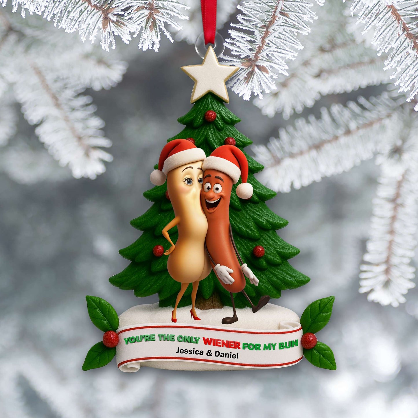 Cute Food Duo Ornament - Personalized Christmas Gifts For Couple 03OHLU040925
