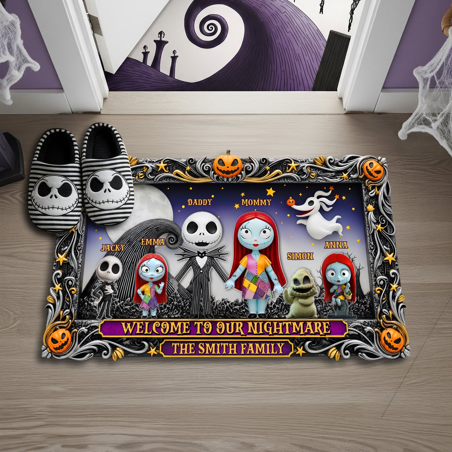Welcome Creepy Family Doormat -  Personalized Halloween Gifts For Family 04HULU030925