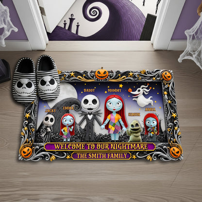 Welcome Creepy Family Doormat -  Personalized Halloween Gifts For Family 04HULU030925
