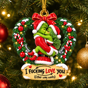 Kissing Couple Christmas Ornament - Personalized Gifts For Couple 04tydh110926