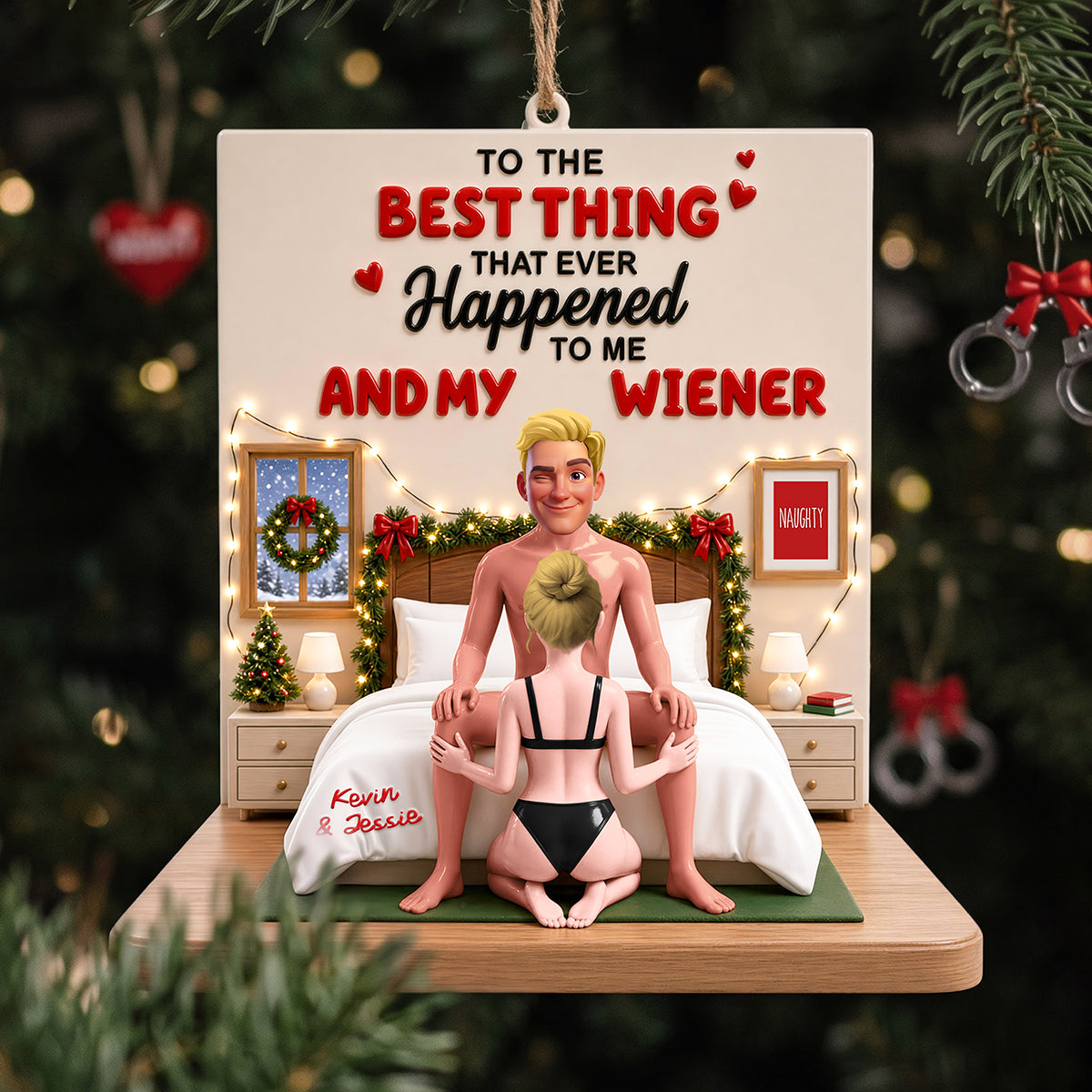 Lovely Mischief Couple Acrylic Ornament - Personalized Christmas Gifts For Couples 01huta211026