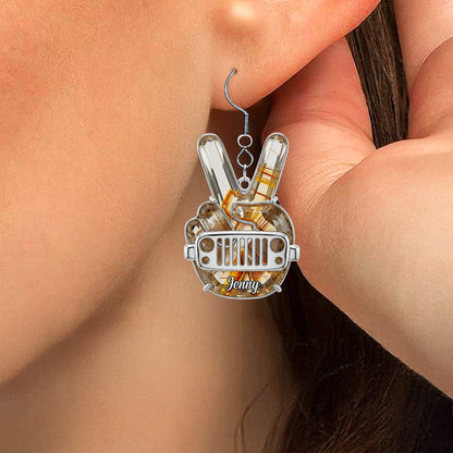 Off-road Hand Sign Earrings, Personalized Gifts For Off-Road Girl 02qhtn120725