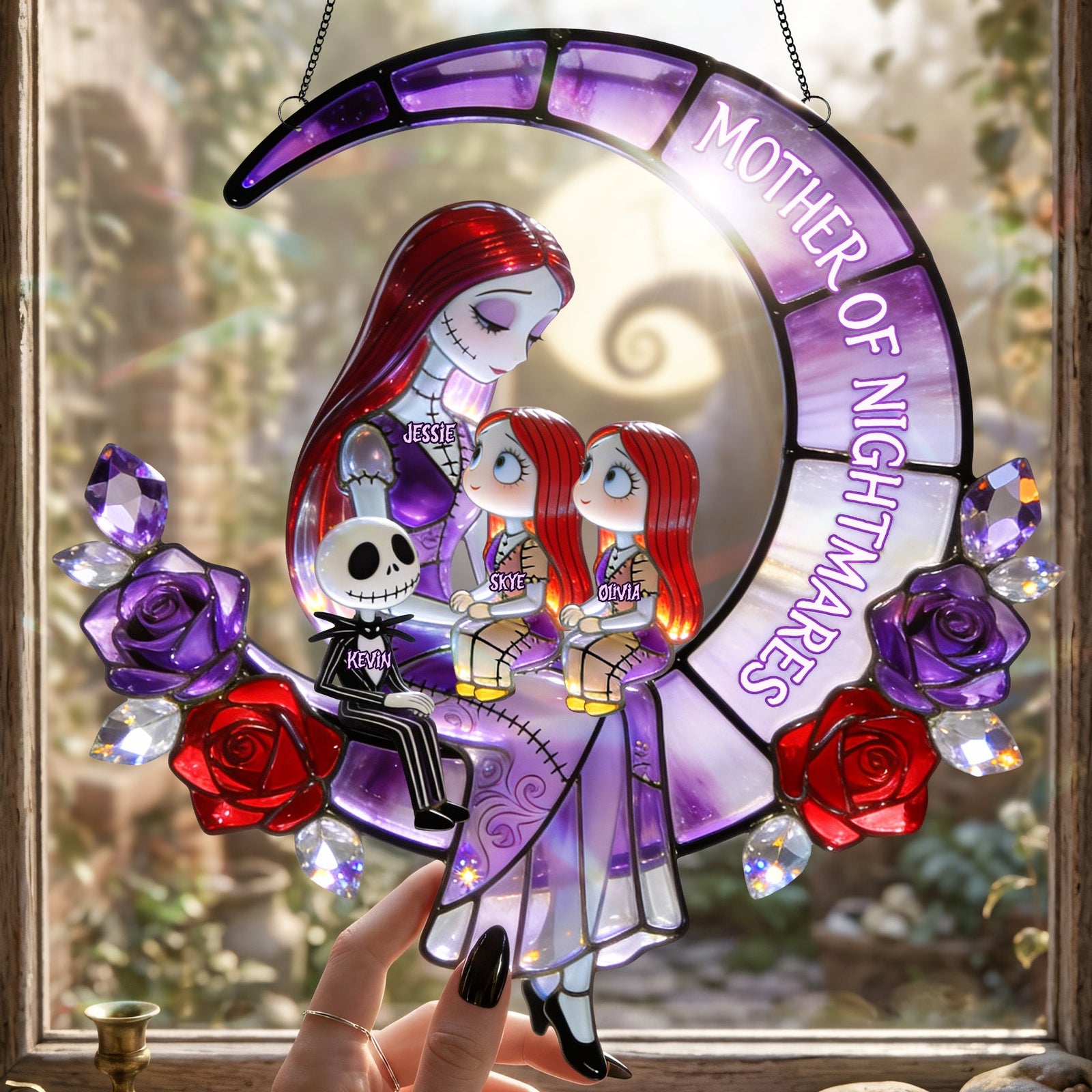 Spooky Lovely Mom Suncatcher - Personalized Gifts For Moms 03pgta060426