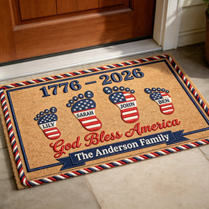 USA 250th Anniversary Foot Family Doormat - Personalized Gifts For Family 03natn030326