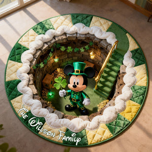Lucky Clover Round Mat - Personalized Patrick's Day Gifts 02PGLU050226