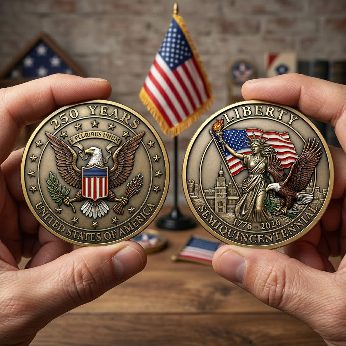 250th Anniversary Of Independence Metal Coin - Gift For Patriots 02TYTN020326