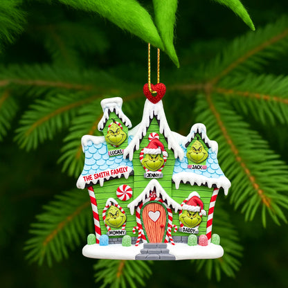Green Monsters' House Personalized Gifts For Family Christmas Ornament 03totn030925