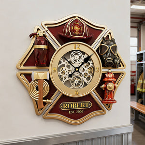 Firefighter Acrylic Hanging Wall Clock - Personalized Gifts For Firefighters 04kita311225