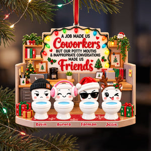 Funny Work Besties Christmas Ornament - Personalized Gifts For Coworker 02nata091026
