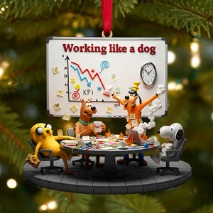 Working Like A Dog Christmas Ornament Personalized Funny Gifts For Coworkers 03patn171125