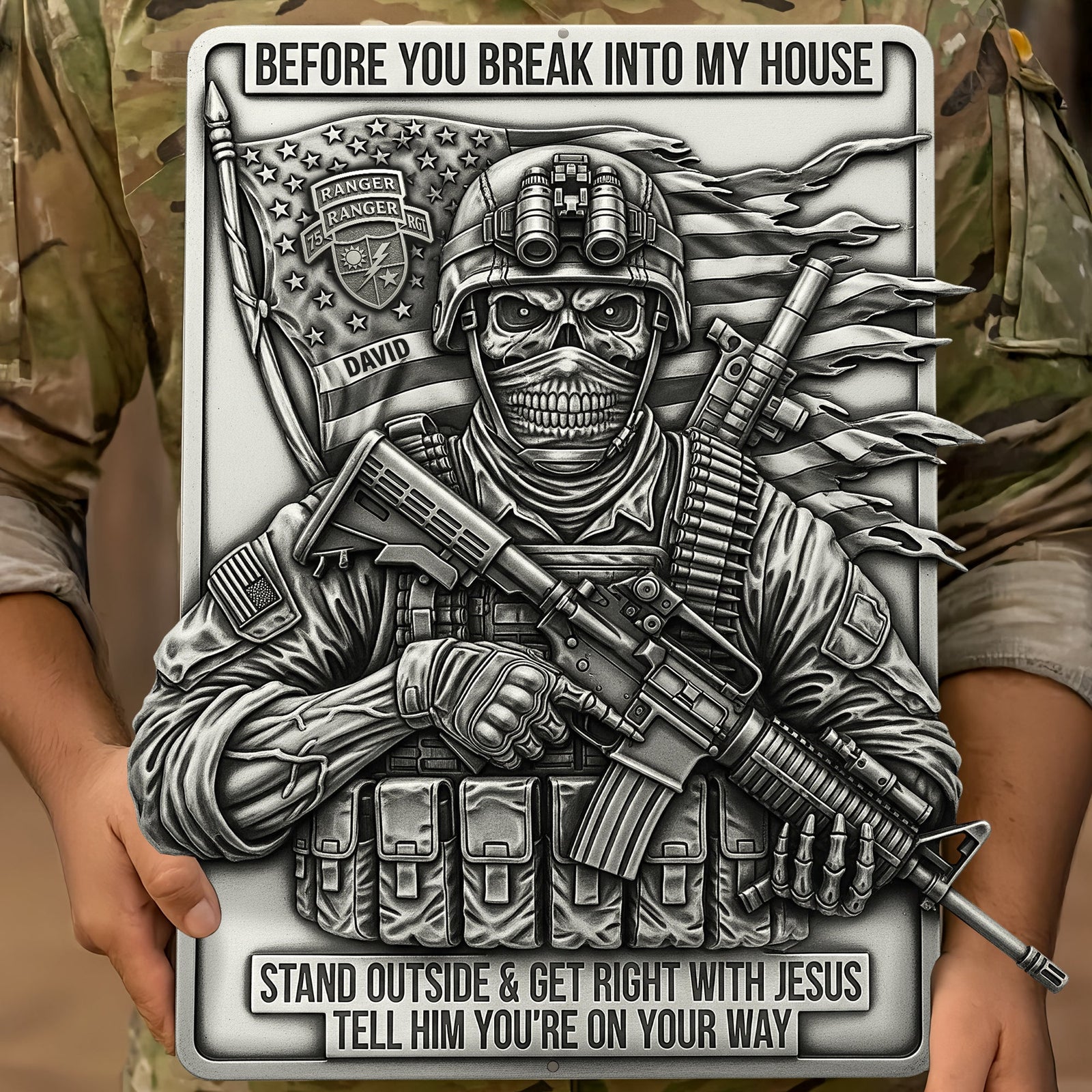 Deadly Danger Veteran Metal Sign - Personalized Gifts For Veteran 02qhtn070725