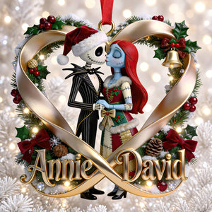 Kissing Spooky Couple Christmas Ornament - Personalized Gifts For Couple 06pgdt231026