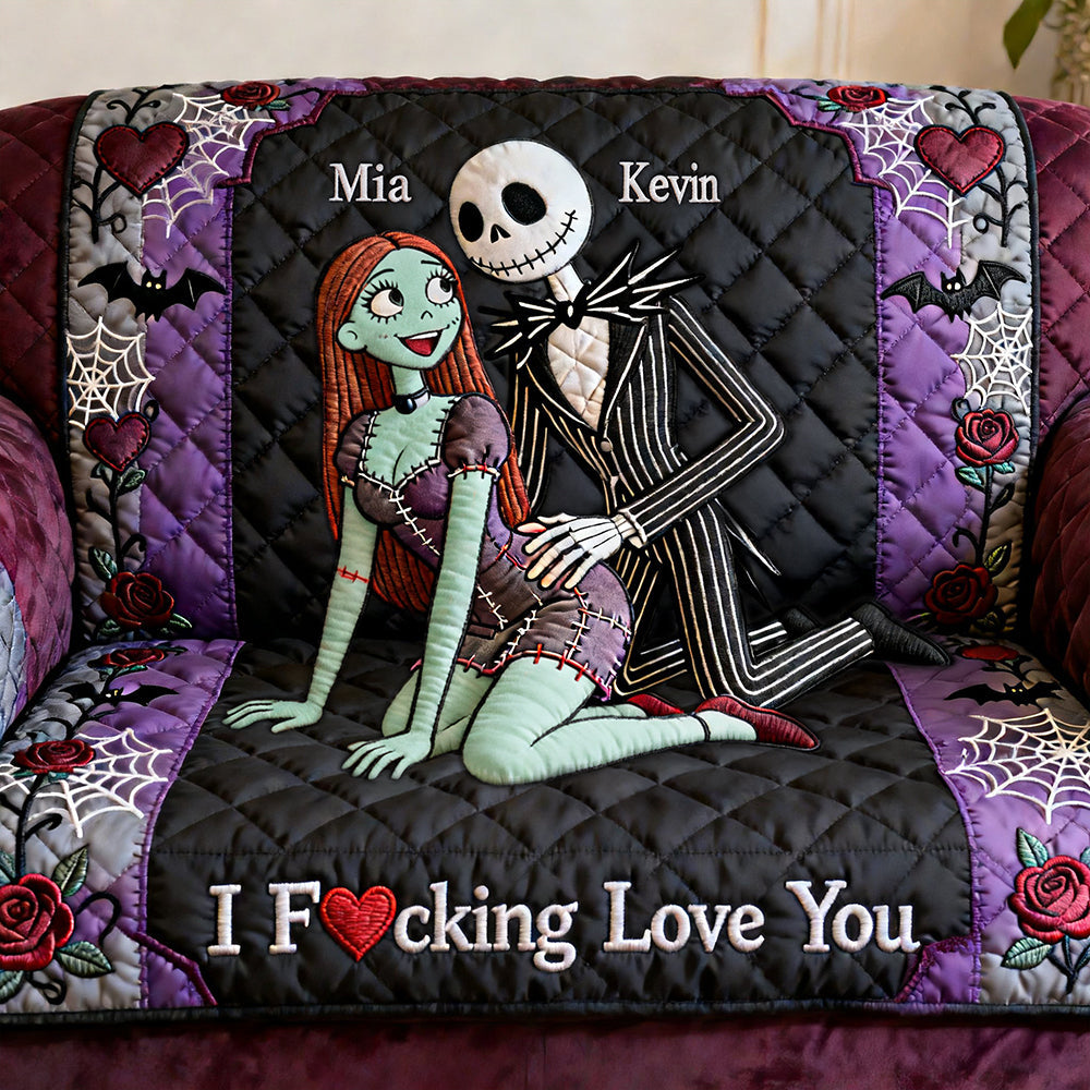 Naughty Couple Quilted Sofa Cover - Personalized Gifts For Couple 03nata210126