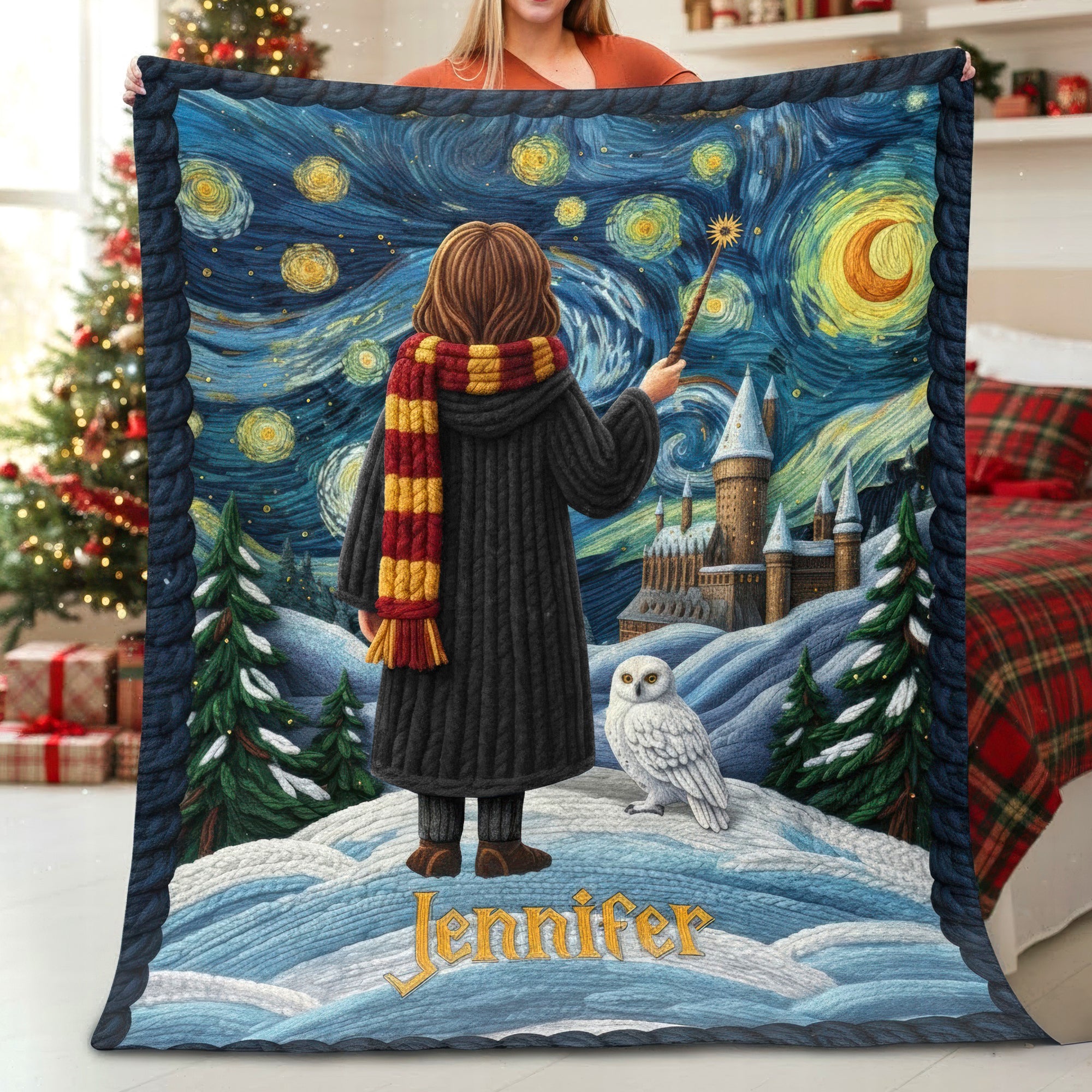 Starry Night Castle Blanket – Personalized Gifts For Fantasy Lovers 01naqn211025