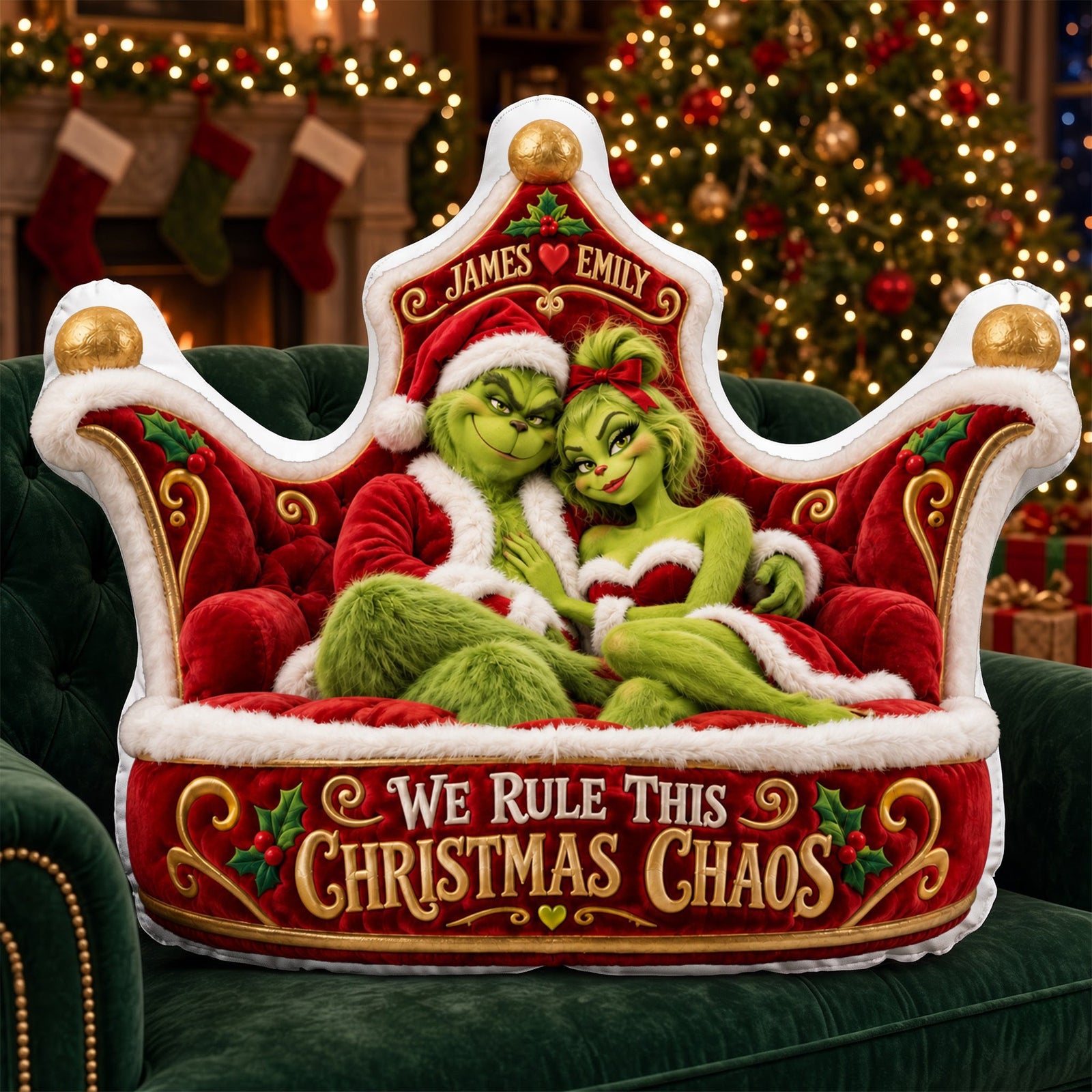 Mischievous Christmas Couple Pillow - Personalized Gifts For Couple 01halu091026