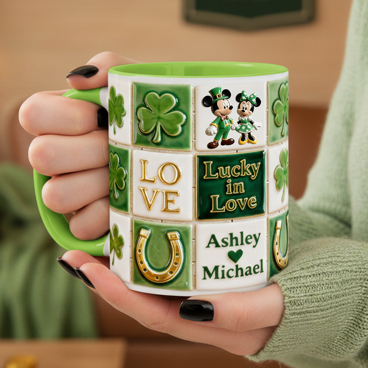 Lucky In Love Couple Coffee Mug - Personalized Patrick's Day Gifts For Couples 03PGTA060226