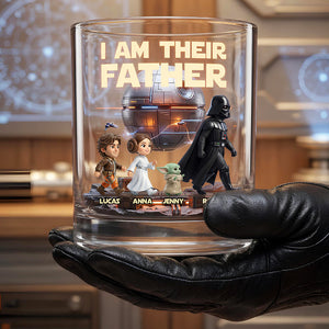 Cosmic Dad and Kids Round Glass - Personalized Gifts For Dad 02nadt250426