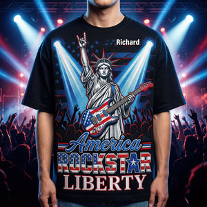 Patriotic Guitar Rockstar Shirt Personalized Gifts 03PAQN060426