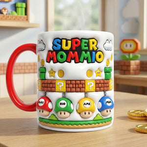 Retro Game Mom And Kids Coffee Accent Mug - Personalized Gifts For Mother's Day Coffee Mug 03NALU020426