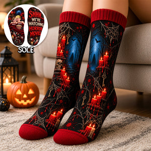 Our Little Horror Night Middle Tube Socks - Personalized Gifts For Couple 03OHDH290926