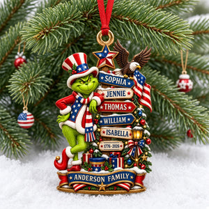 Patriotic Family Ornament - Personalized Gifts For Family Christmas Ornament 01NADH051026
