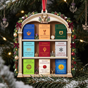 Fantasy Book Shelf Christmas Ornament - Personalized Gifts For Book Lovers 02NATA081026