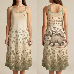 Cute Opossum Mom Suspender Maxi Dress, Personalized Mother's Day Gifts 03qhqn170326