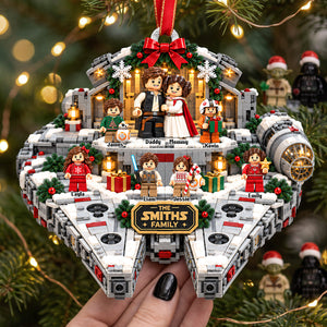 Lovely Legend Family Exploring The Interstellar Acrylic Ornament - Personalized Christmas Gifts For Family 03hata070926