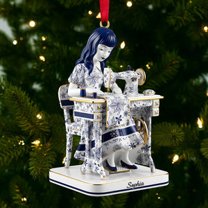 Toile De Jouy Sewing Girl Christmas Ornament Personalized Gifts For Sewing Lovers 05ohtn071125