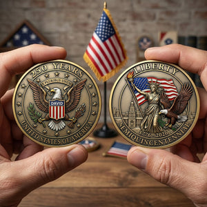 250 Years Of Liberty Commemorative Metal Coin - Personalized Anniversary Gift 02TYTN070426