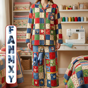 Sewing Patchwork Pajama Set - Personalized Gifts For Sewing Lovers 03pamg101225