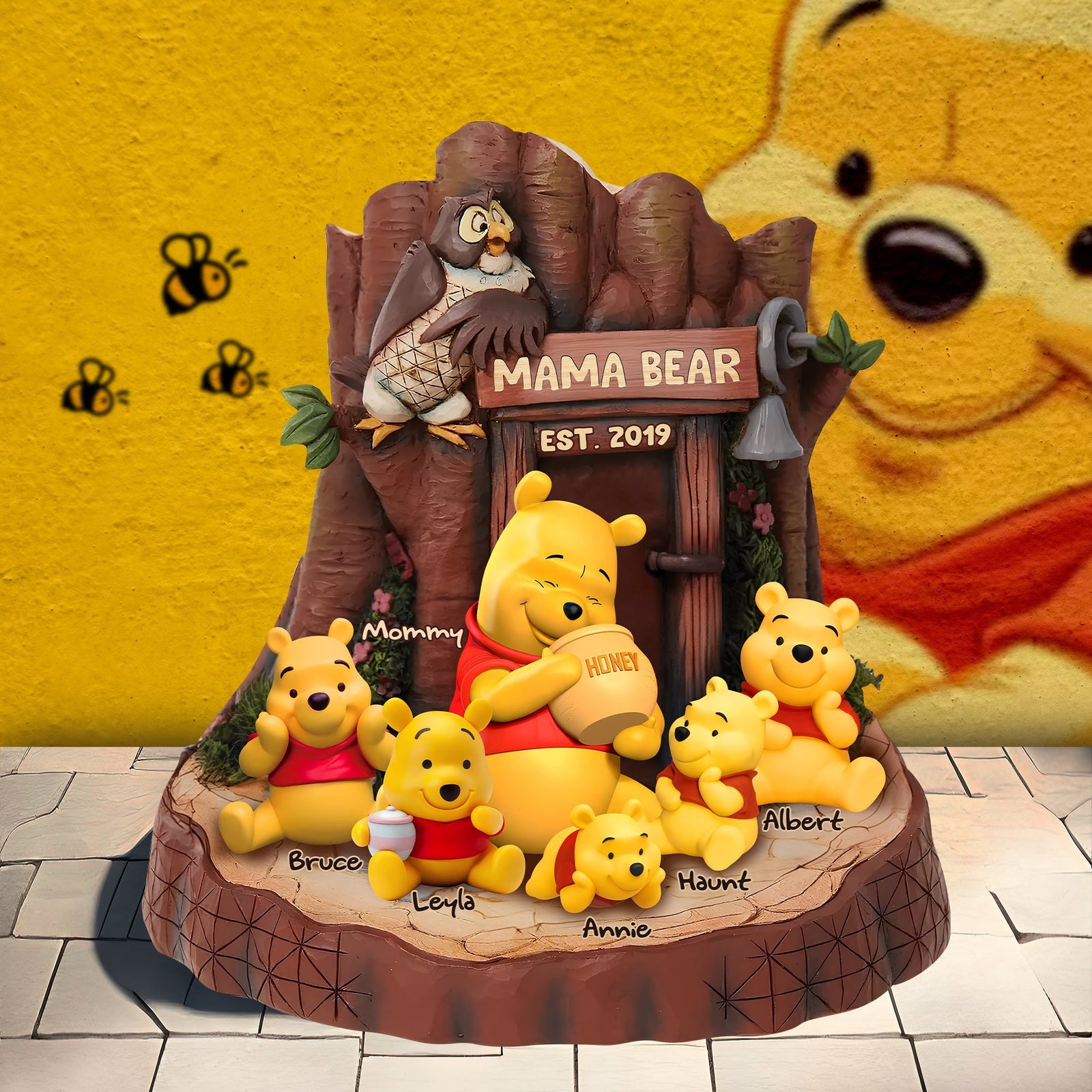 Personalized Gifts For Mom Plaque Mama And Kid Bear-Homacus