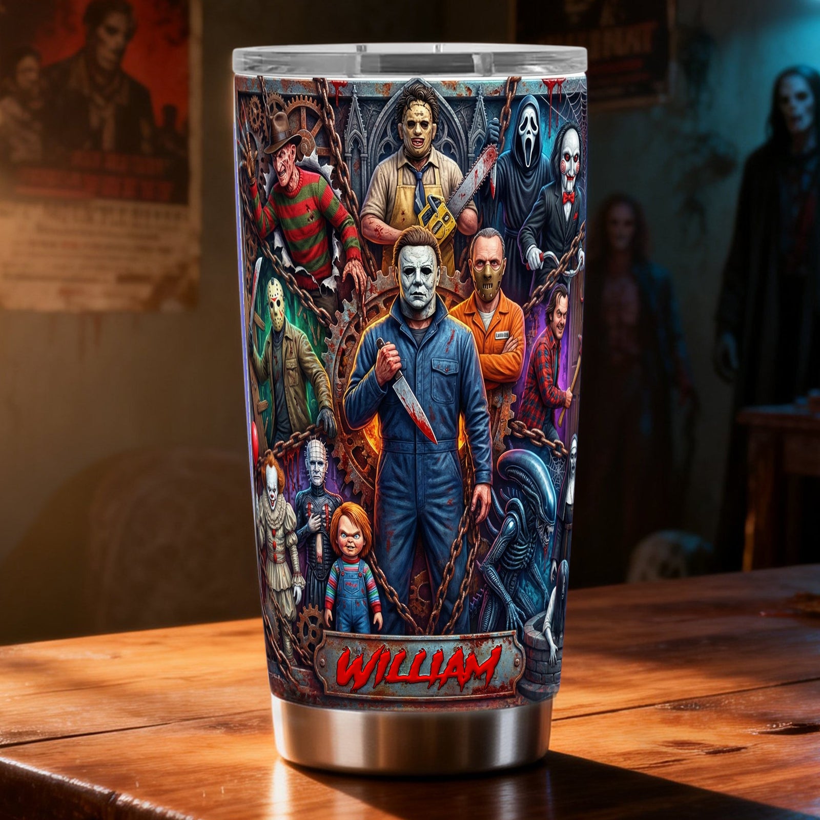 Horror 20oz Tumbler - Personalized Gifts For Horror Fans Tumbler 04HULU140126