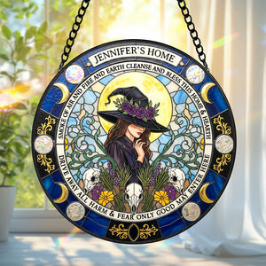 Blessings Witch House Stained Glass Suncatcher, Personalized Gifts For Witch Lovers 01qhtn080825