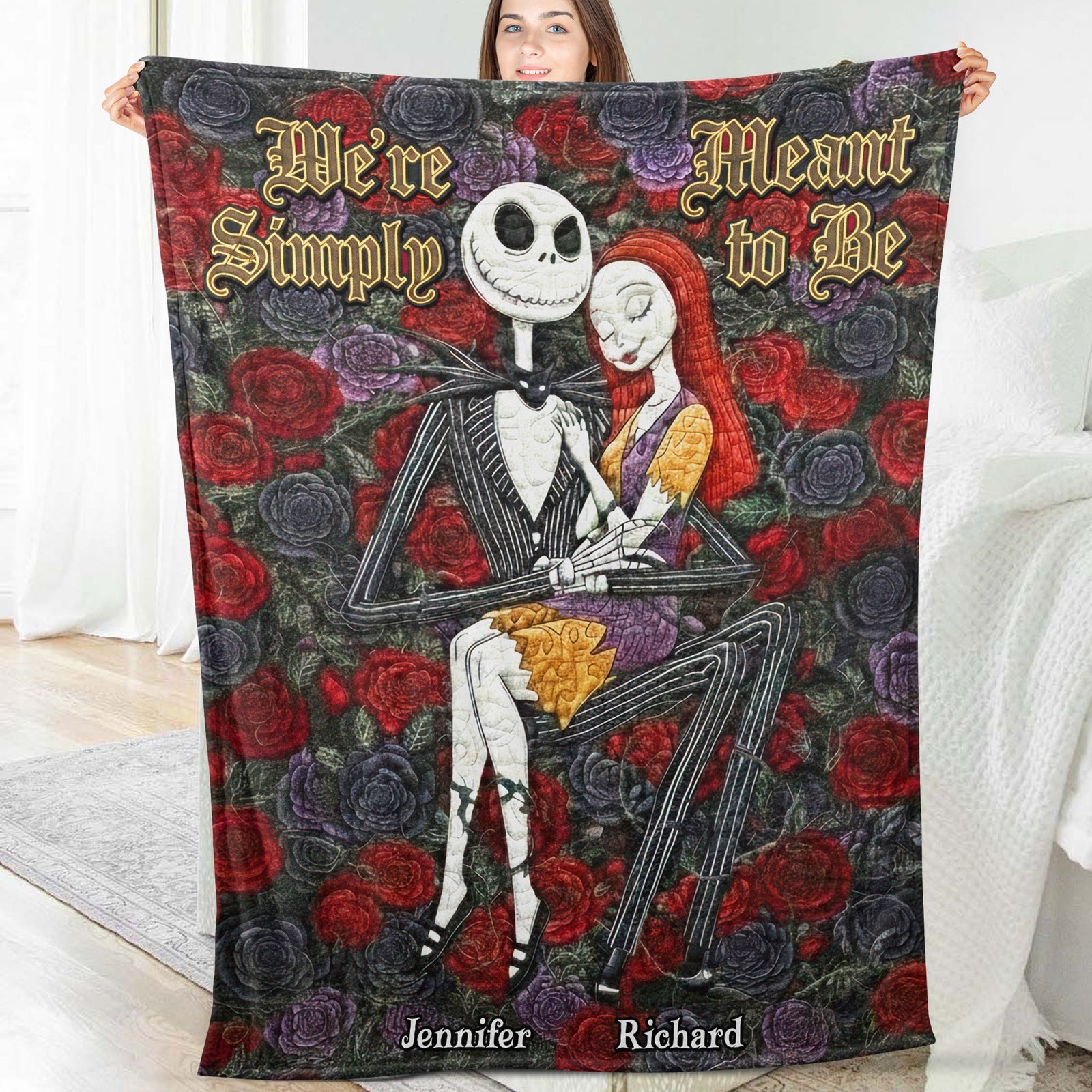 Spooky Couple Blanket - Personalized Gifts For Couple 02toqn021225
