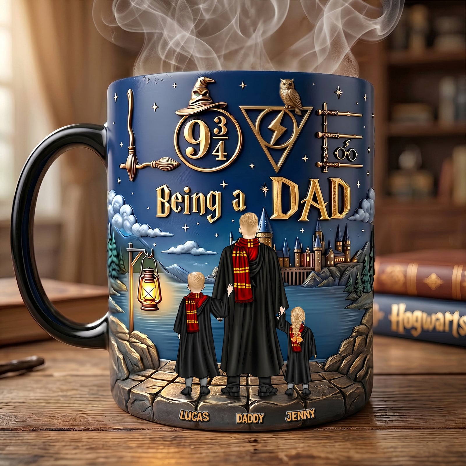 Fantasy School Dad And Kids Heat Changing Coffee Mug - Personalized Gifts For Father's Day Color Changing Mug 02HUTN210526TM