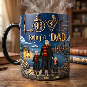 Fantasy School Dad And Kids Heat Changing Coffee Mug - Personalized Gifts For Father's Day Color Changing Mug 02HUTN210526TM