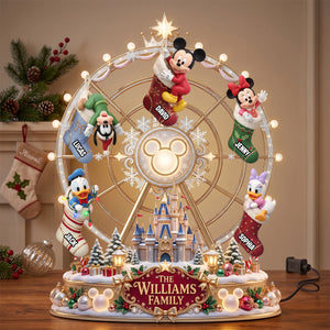 Kids In Christmas Sock Ferris Wheel Acrylic Light Box - Personalized Christmas Gifts 02patn240826
