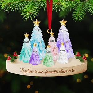 Personalized Gifts For Family, Christmas Tree Sea Glass Family Acrylic Ornament 01nata131025
