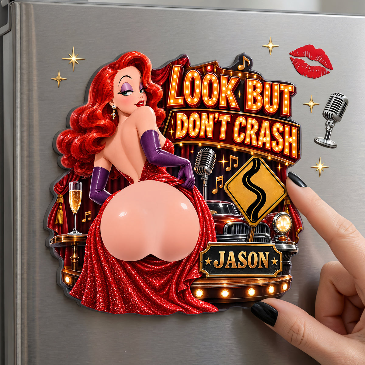 Sassy Diva Anti-Collision Fridge Magnet, Personalized Gifts 03hata170726