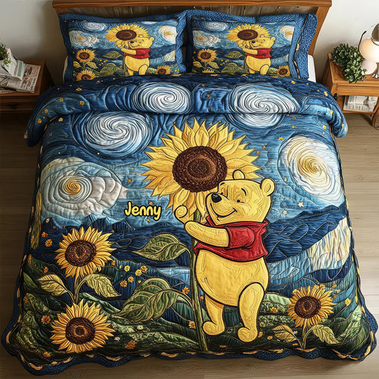 Personalized Gifts For Kid, Sunflower Quilt Bed Set Special Line 05natn080925