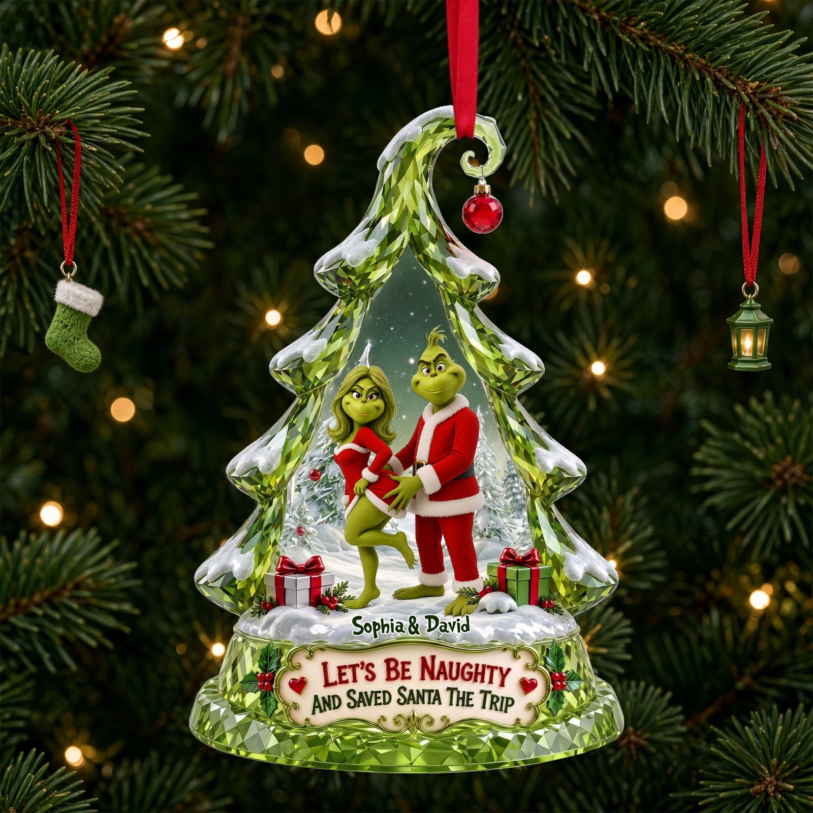 Playful Couple Ornament - Personalized Christmas Gifts 03ohlu070926