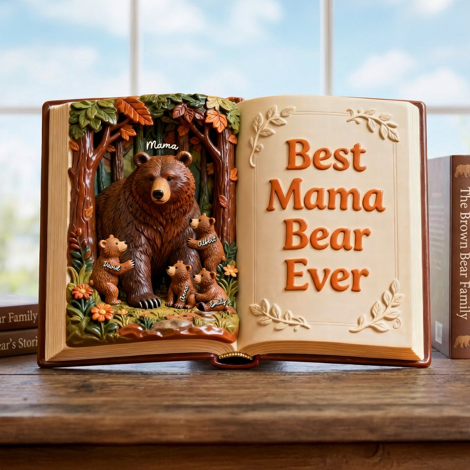 Mama Bear Acrylic Plaque - Personalized Gifts For Mom 01TOQN300126