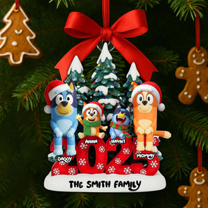 Joyful Puppy Family Ornament - Personalized Christmas Gifts For Family 03NALU290825