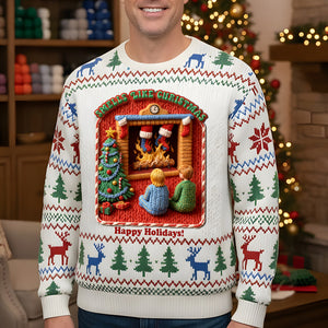 Creepy Fun Waiting Santa In Chimney Ugly Sweater, Personalized Gifts For Christmas 07qhtn041125