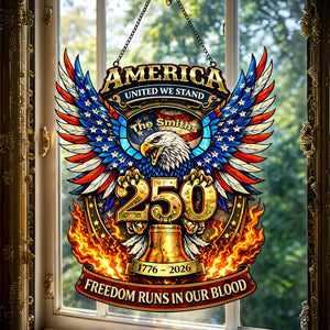250 Years of Freedom Suncatcher Ornament Personalized Patriotic Gifts 04TYMG100326
