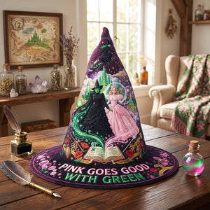 Enchanted Pink And Green Quilted Witch Hat - Personalized Gifts For Halloween 04tytn120826