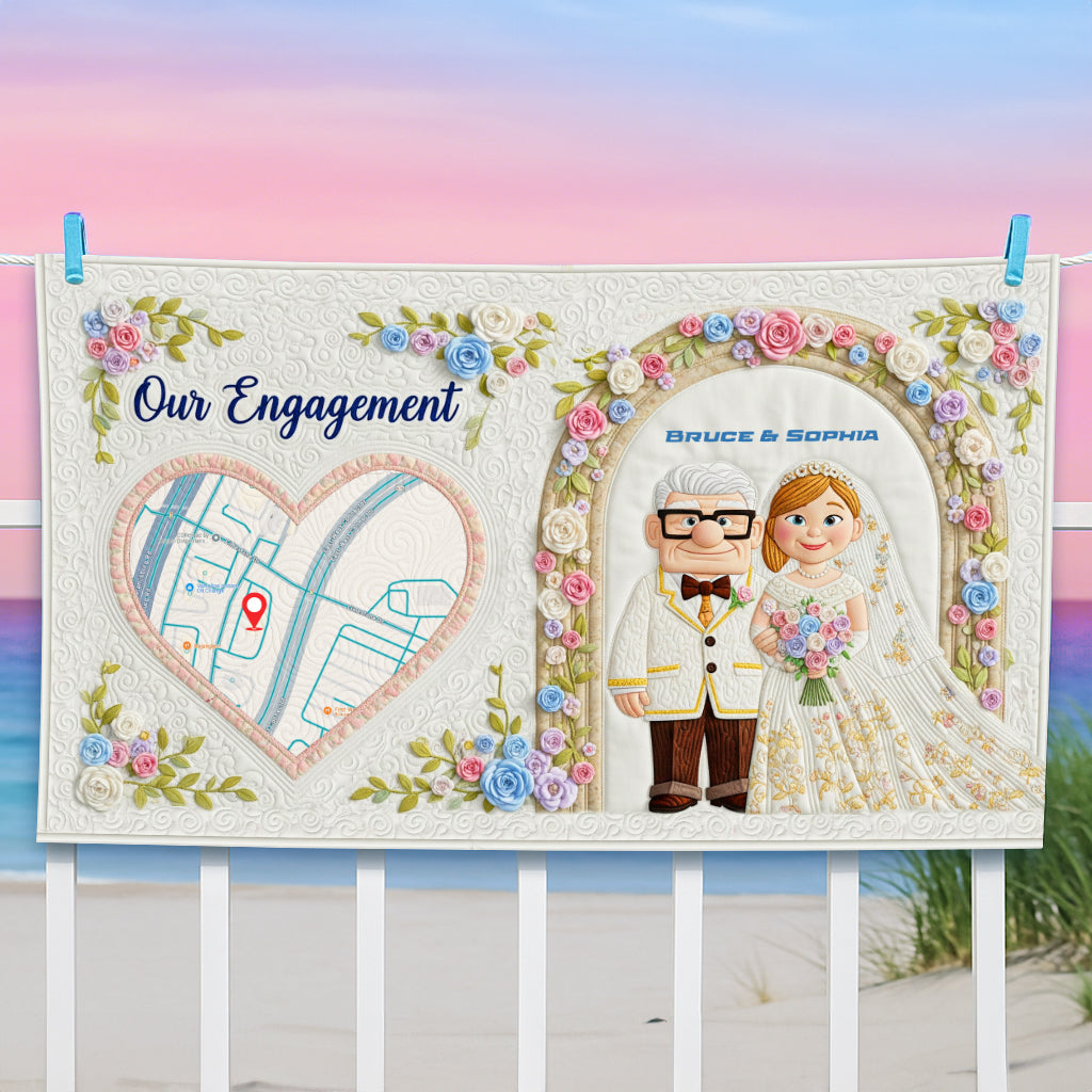 Romantic Engagement Beach Towel - Personalized Wedding Gifts For Couple 05OHLU140725