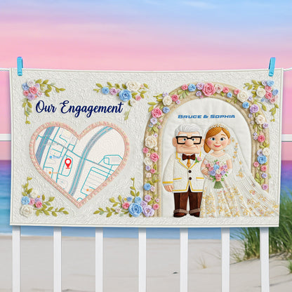 Romantic Engagement Beach Towel - Personalized Wedding Gifts For Couple 05OHLU140725
